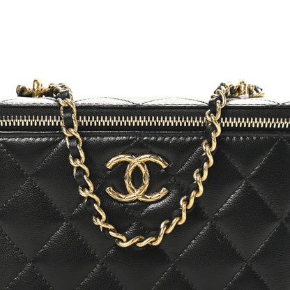 Chanel Lambskin Quilted Small CC Dynasty Vanity Case With Chain Black 9 of 12