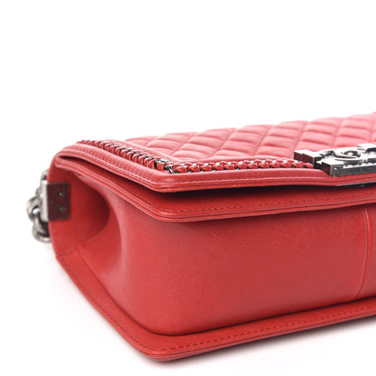 Chanel Calfskin Quilted Medium Top Handle Boy Flap Red 10 of 13