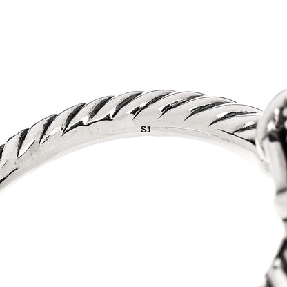 David Yurman Sterling Silver 18K Yellow Gold Diamond Black Onyx 7mm Petite Chatelaine Ring 54 7 6 of 7