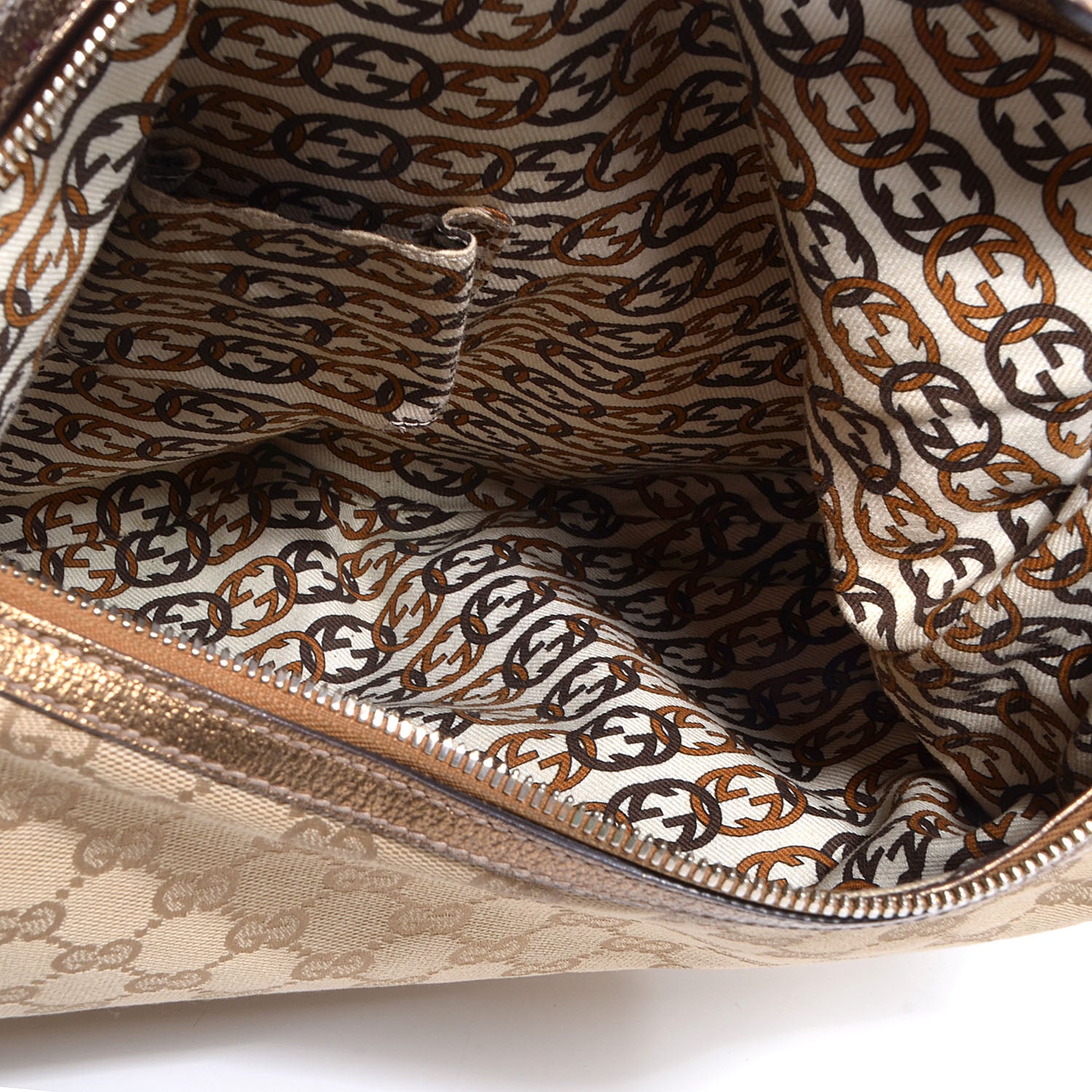 Gucci Monogram Princy Hobo Metallic Bronze 5 of 7