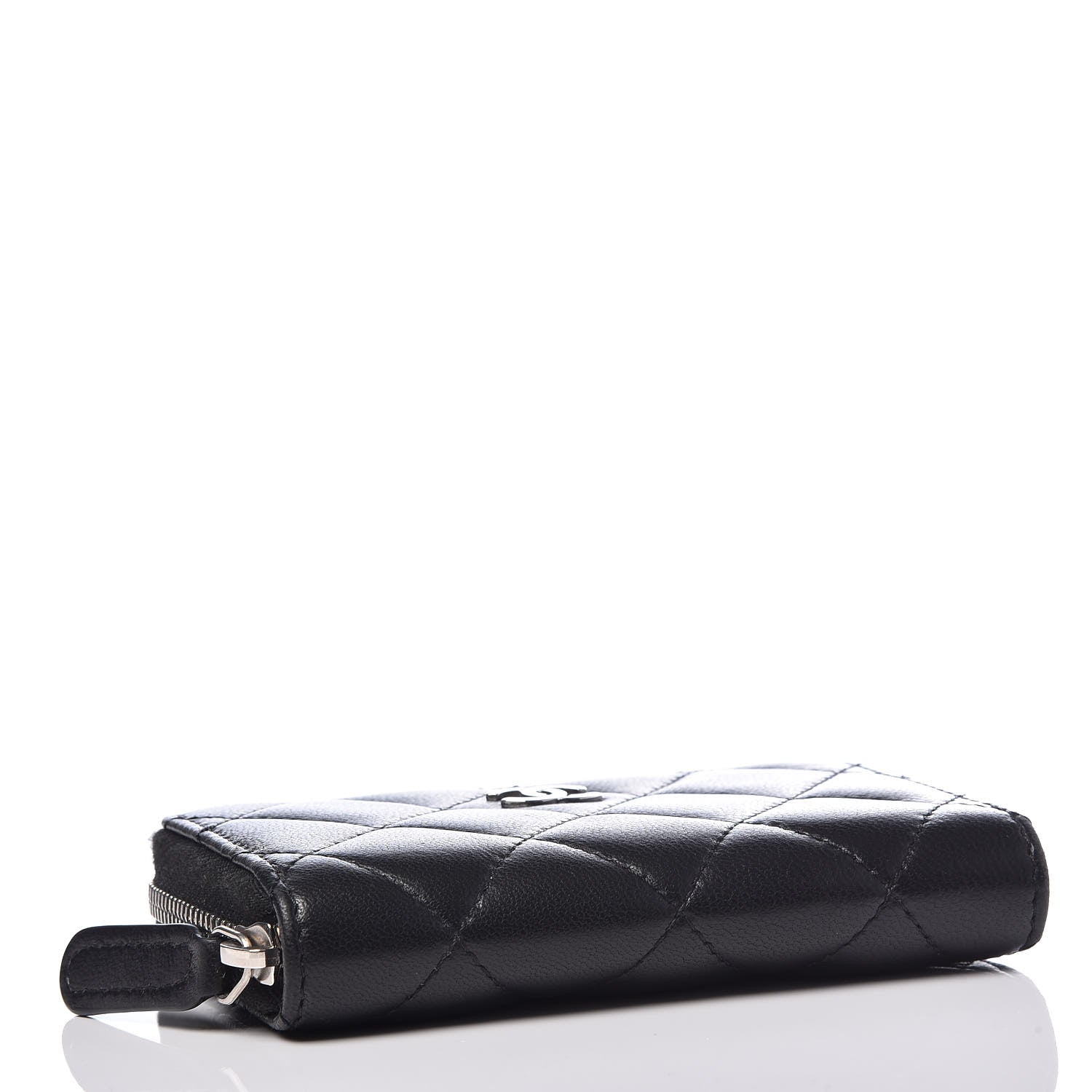 Chanel Lambskin Quilted Zip Coin Purse Black 4 of 7