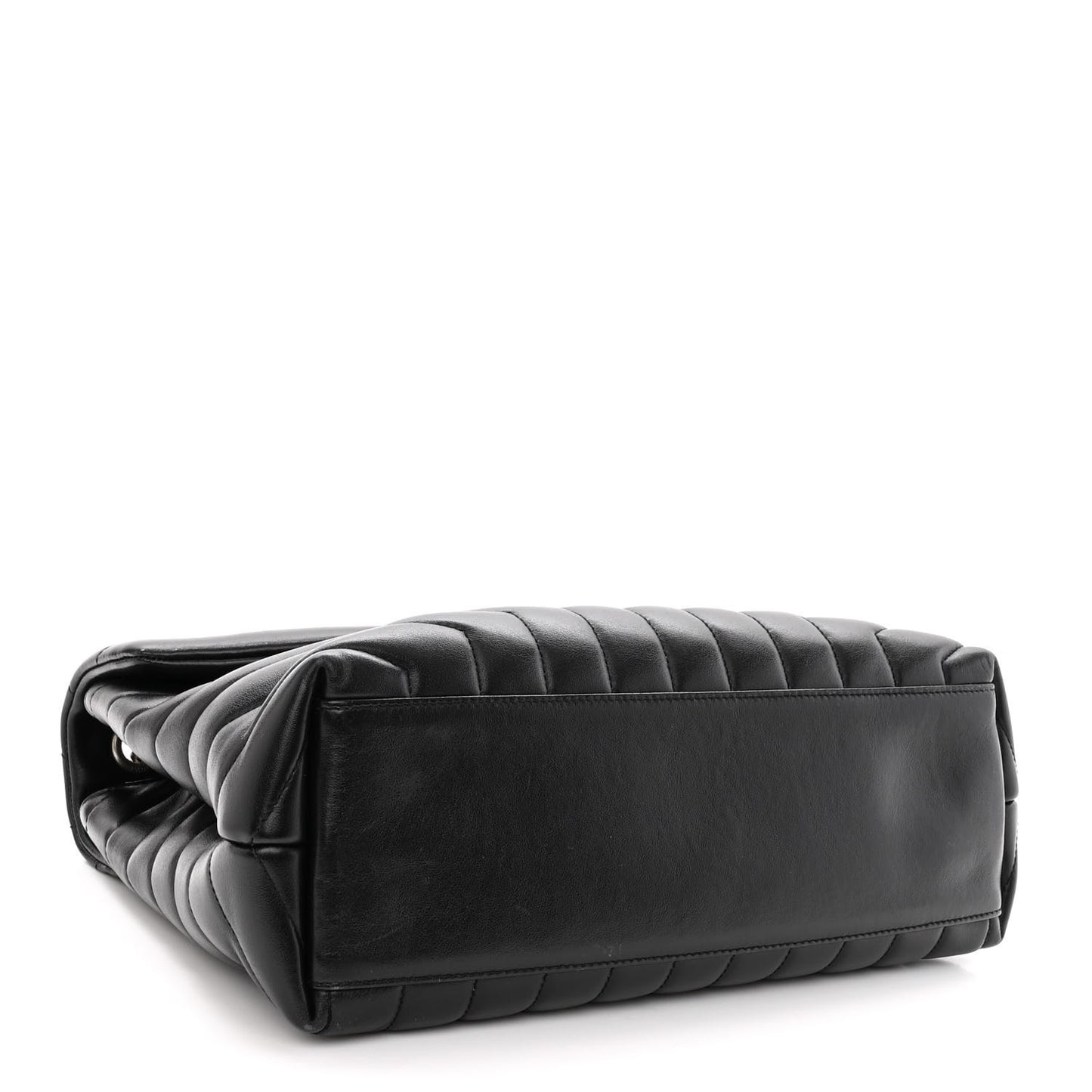 Calfskin Y Quilted Monogram Medium Loulou Chain Satchel Black