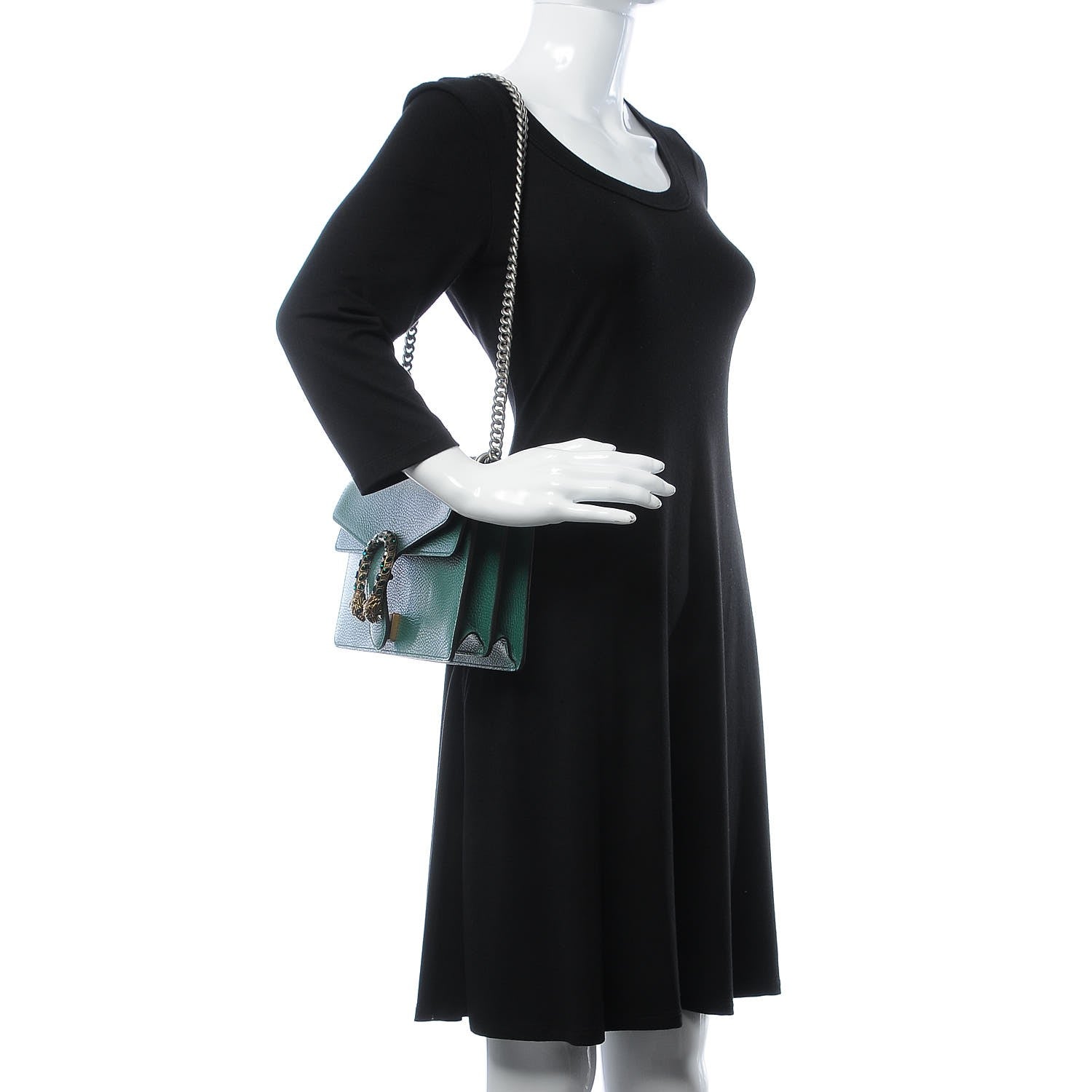 Gucci Pebbled Calfskin Small Dionysus Shoulder Bag Emerald 2 of 8