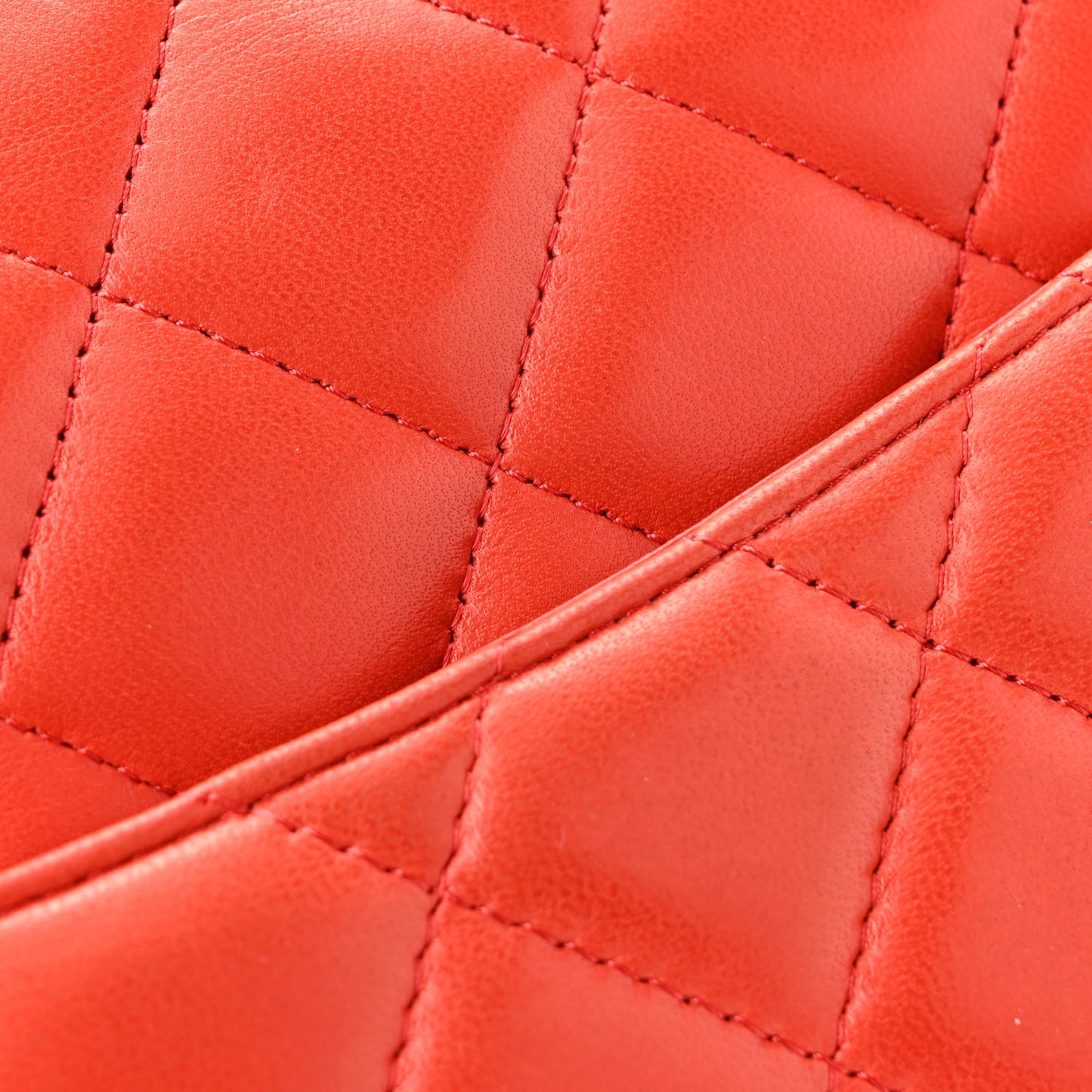 Lambskin Quilted Maxi Double Flap Red