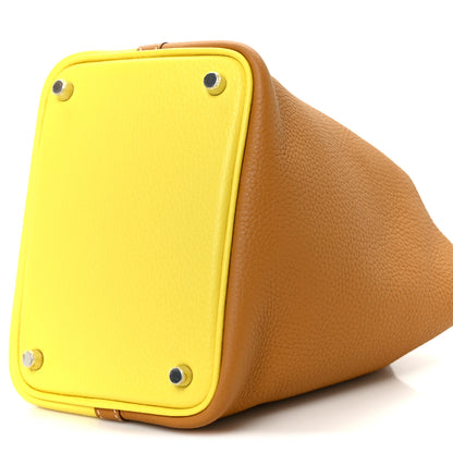 Hermes Taurillon Clemence Casaque Picotin Lock 18 PM Lime Sesame 10 of 10