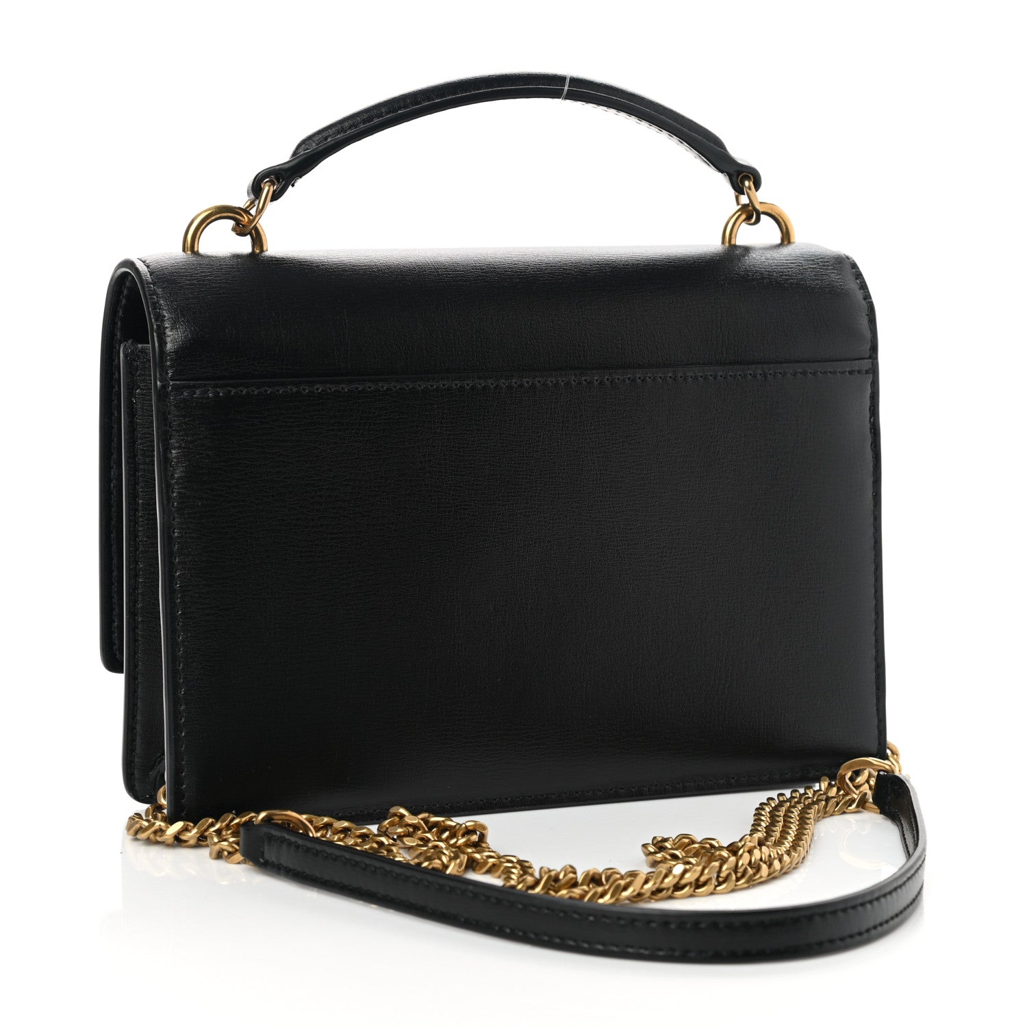 Saint Laurent Calfskin Monogram Sunset Chain Wallet Black 2 of 8