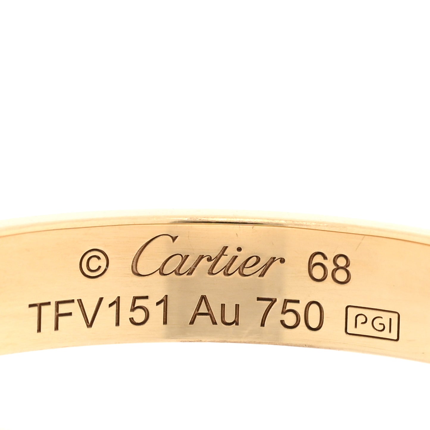18K Yellow Gold 3.5mm LOVE Wedding Band Ring 68 12.25