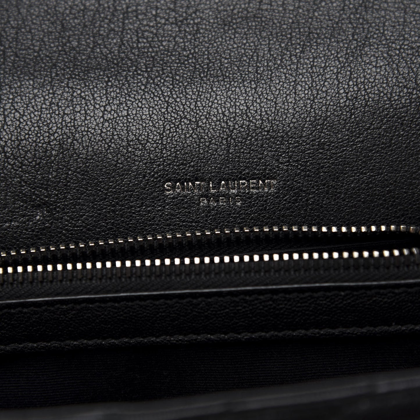 Sheepskin Matelasse Chevron Monogram Medium College Bag Black