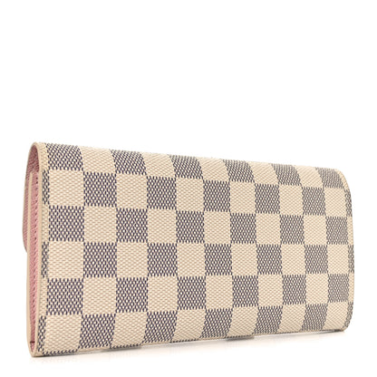 Louis Vuitton Damier Azur Emilie Wallet Rose Ballerine 3 of 6