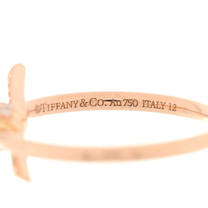 Tiffany 18K Rose Gold Diamond Small Knot Ring 53 6.5 4 of 4