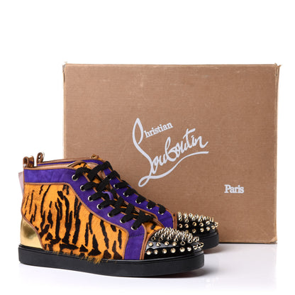 Christian Louboutin Patent Pony Hair Lou Spikes Flat Sneakers 43 Version Multi 8 of 8