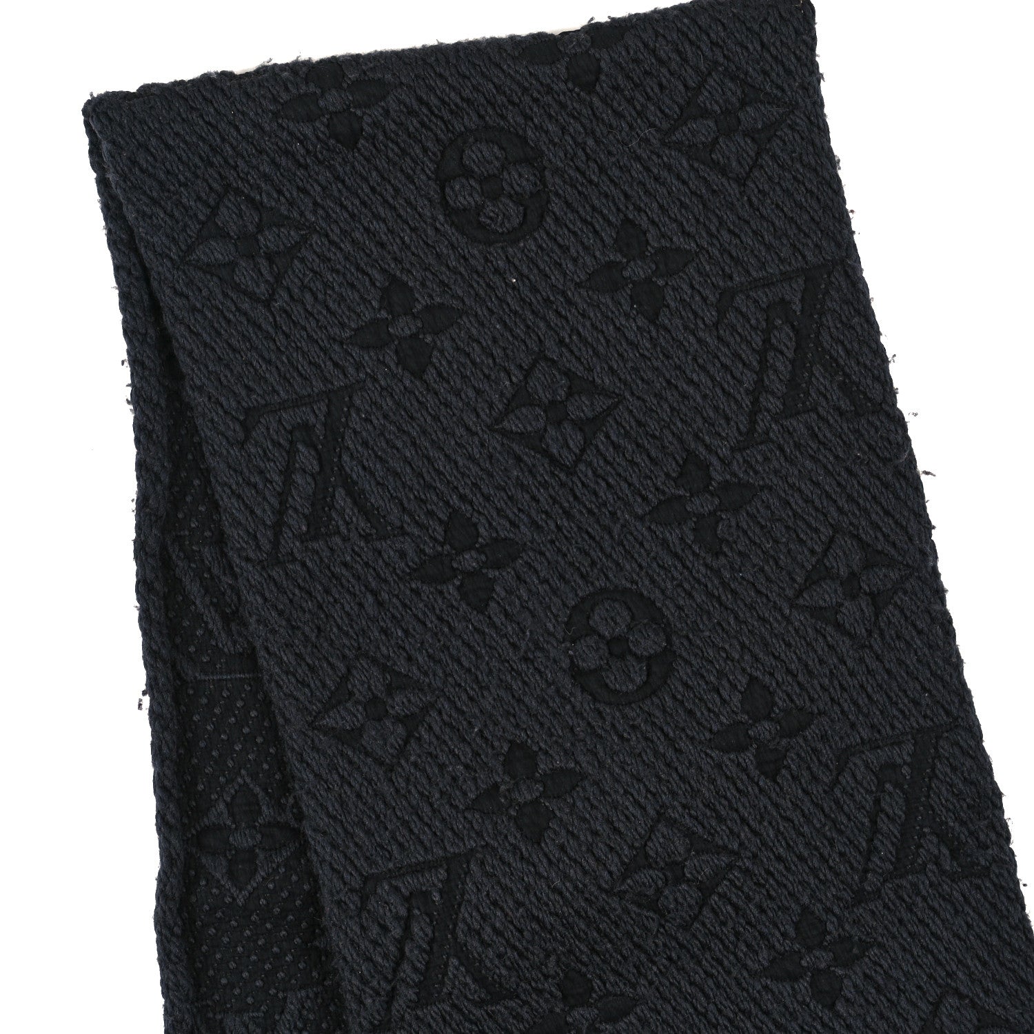 Louis Vuitton Wool Silk Logomania Scarf Charcoal 4 of 4