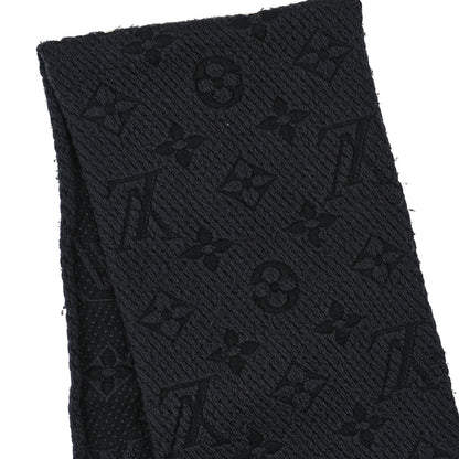 Louis Vuitton Wool Silk Logomania Scarf Charcoal 4 of 4