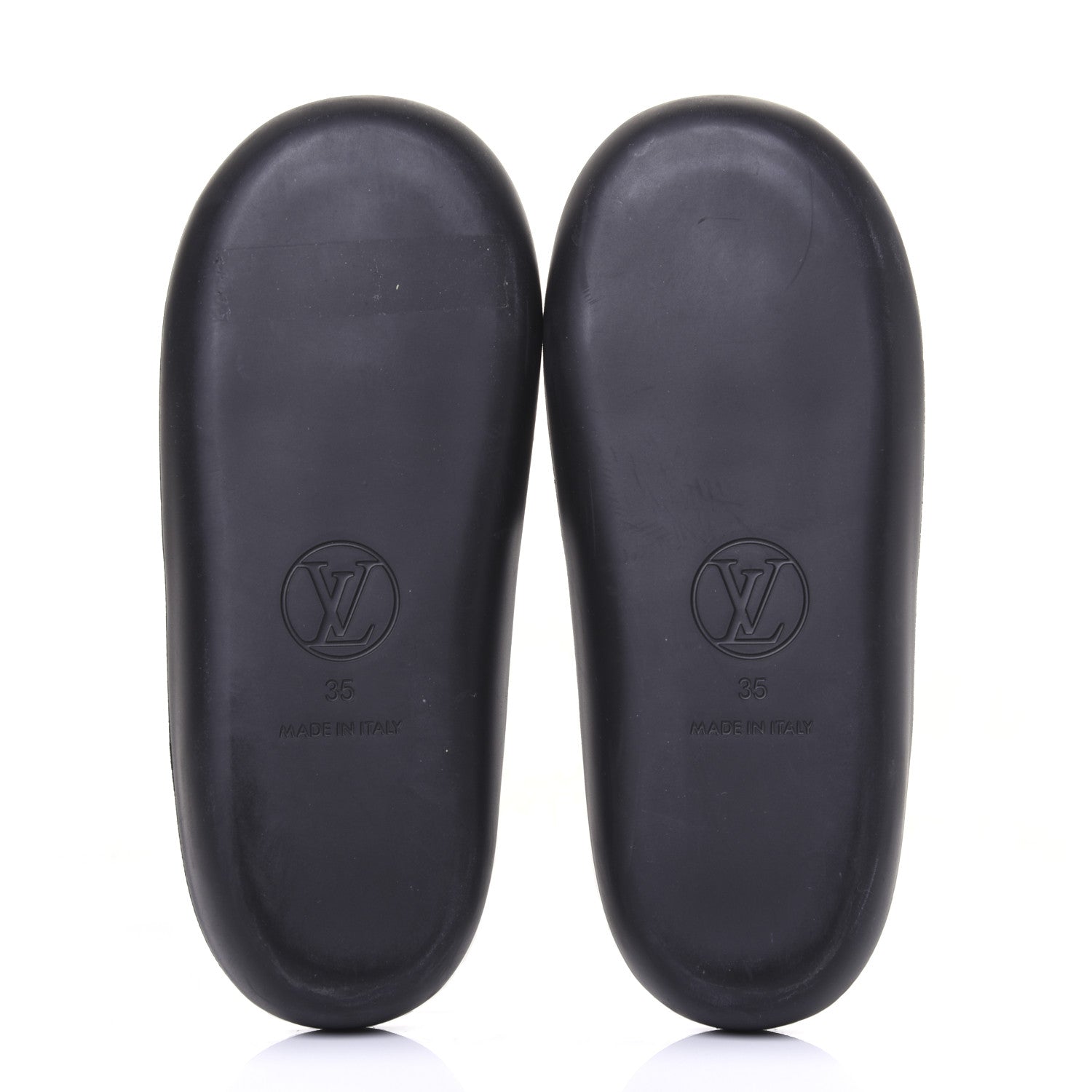 Louis Vuitton Metallic Calfskin Monogram Logo Sunbath Slide Sandals 35 5 of 10