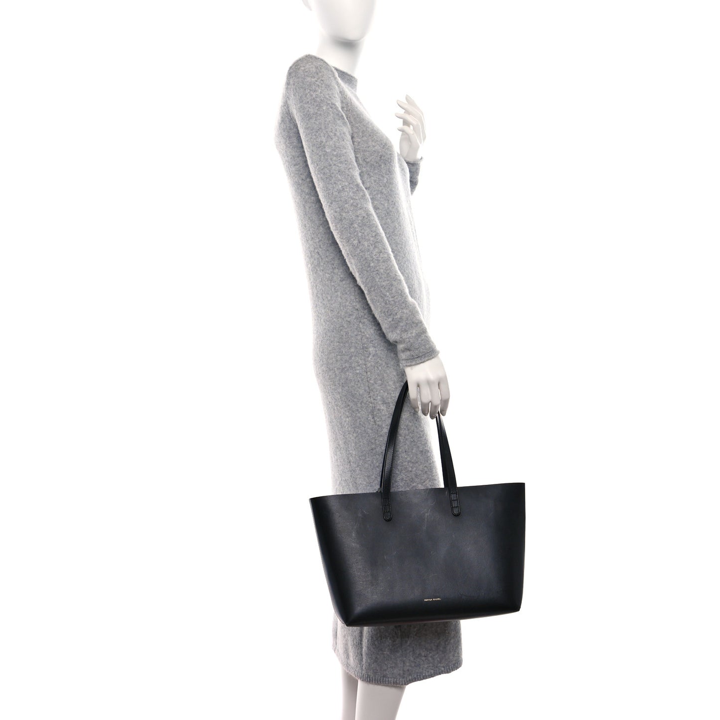 Calfskin Large Shopping Tote Black Flamma