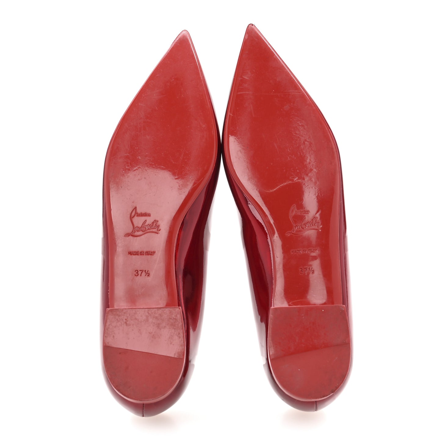 Metallic Patent Psychic Hot Chickita Flats 37.5 Loubi