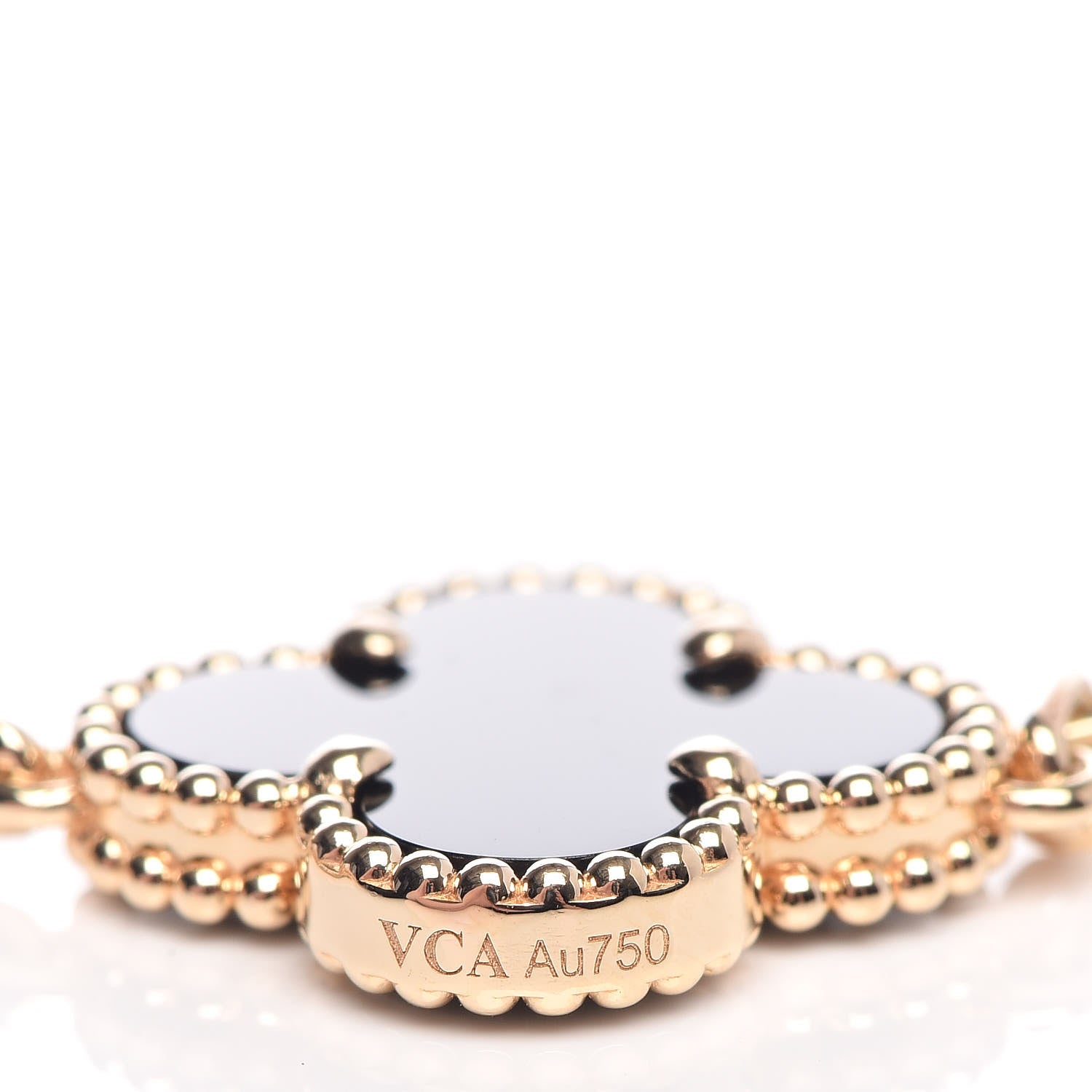 Van Cleef & Arpels 18K Yellow Gold Black Onyx 5 Motifs Vintage Alhambra Bracelet 4 of 7