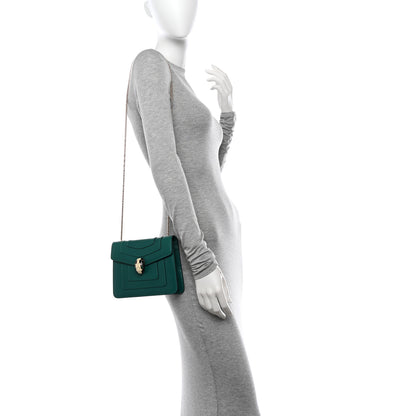 Bulgari Calfskin Small Serpenti Forever Snake Strap Crossbody Bag Emerald Green 2 of 11