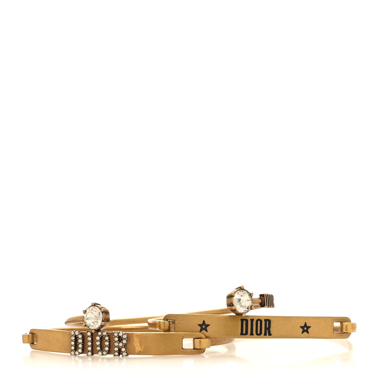Metal Crystal Dio(r)evolution Bracelet Set Gold