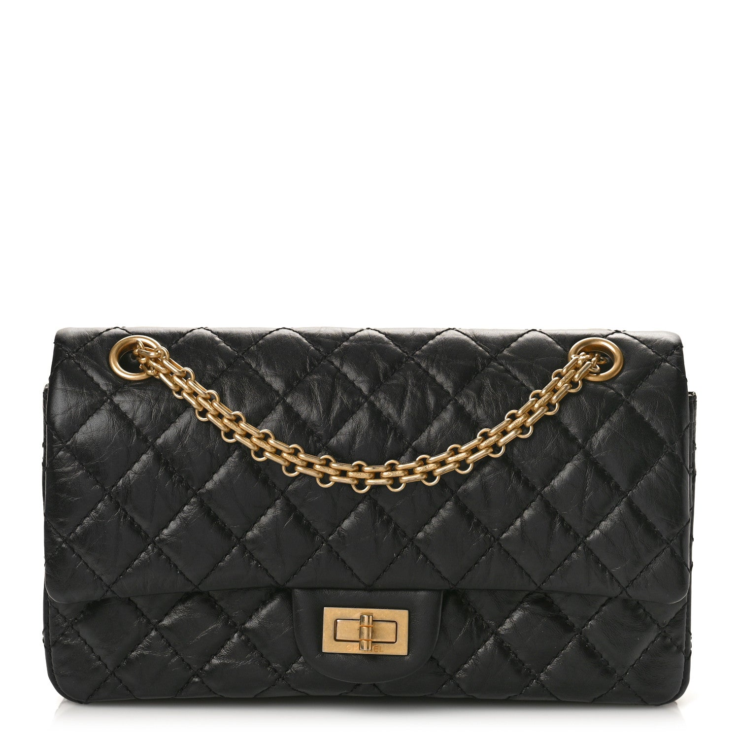Chanel Aged Calfskin Quilted 2.55 Reissue 225 Flap Black 1 of 9