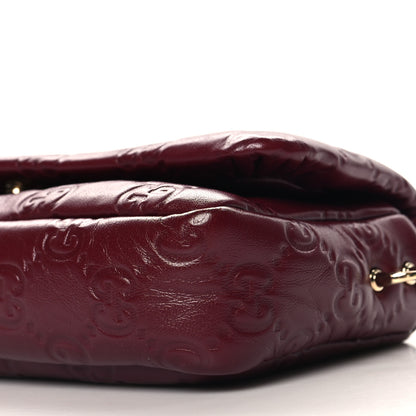 Gucci Lambskin Embossed Mini GG Milano Top Handle Shoulder Bag Rosso Ancora 10 of 10