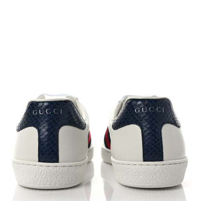 Gucci Miro Soft Calfskin Ayers Web Mens Ace Sneakers 8.5 White Blue 5 of 9
