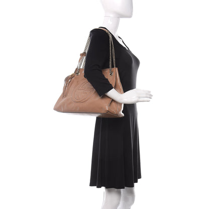 Gucci Patent Medium Soho Chain Shoulder Bag Dark Cipria 2 of 13