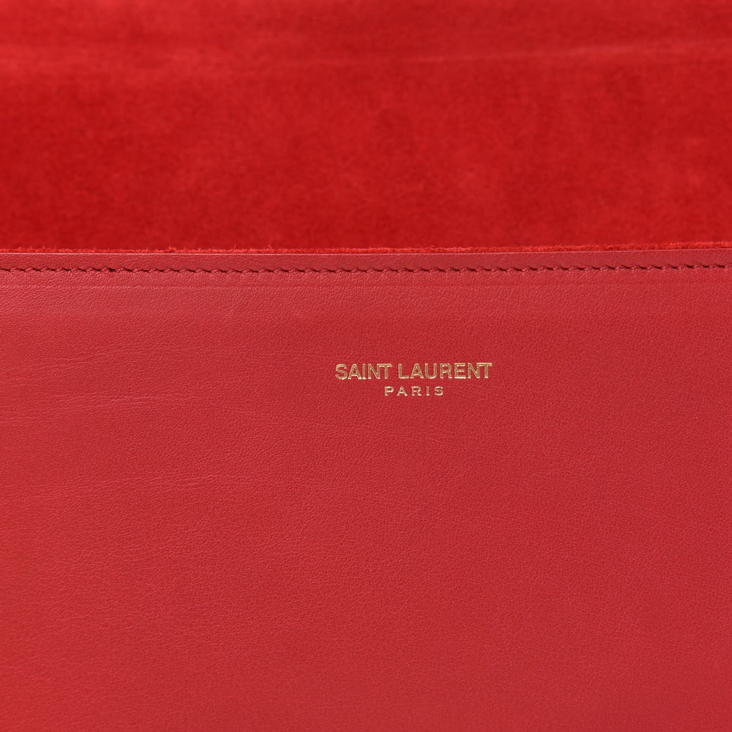 Calfskin Classic Y Ligne Clutch Red