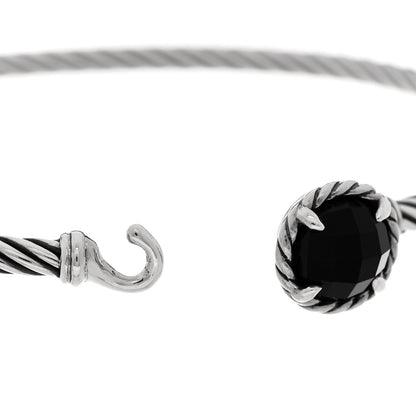 David Yurman Sterling Silver Black Onyx 3mm Chatelaine Bracelet 3 of 4