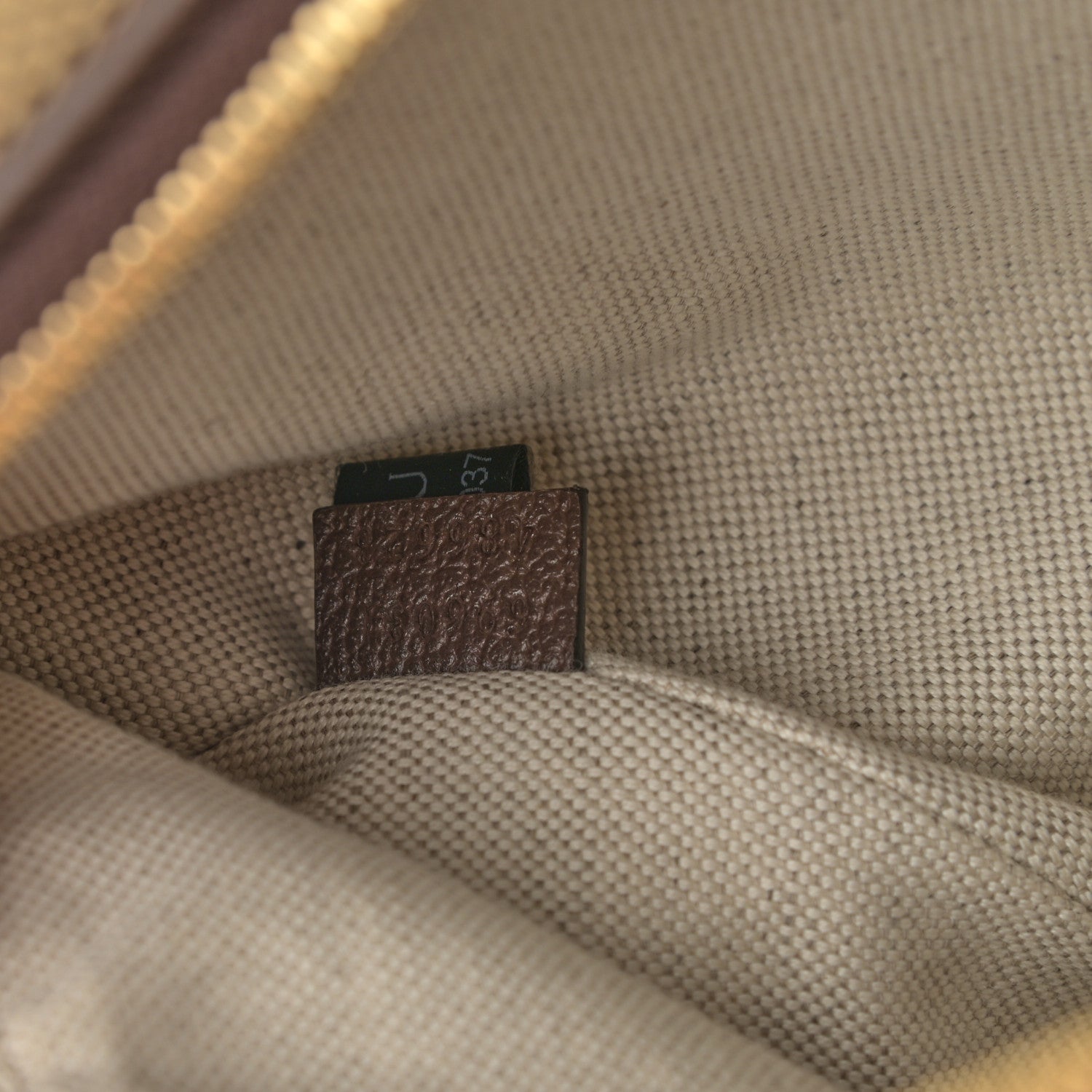 Gucci Monogram Jumbo GG Textured Dollar Calfskin Web Belt Bag Camel Ebony New Acero 7 of 8