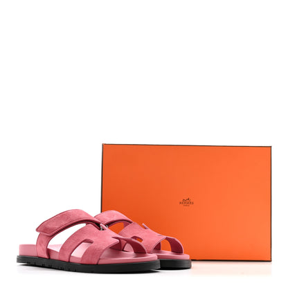 Hermes Suede Goatskin Womens Chypre Sandals 39.5 Rose Aphrodite 10 of 10