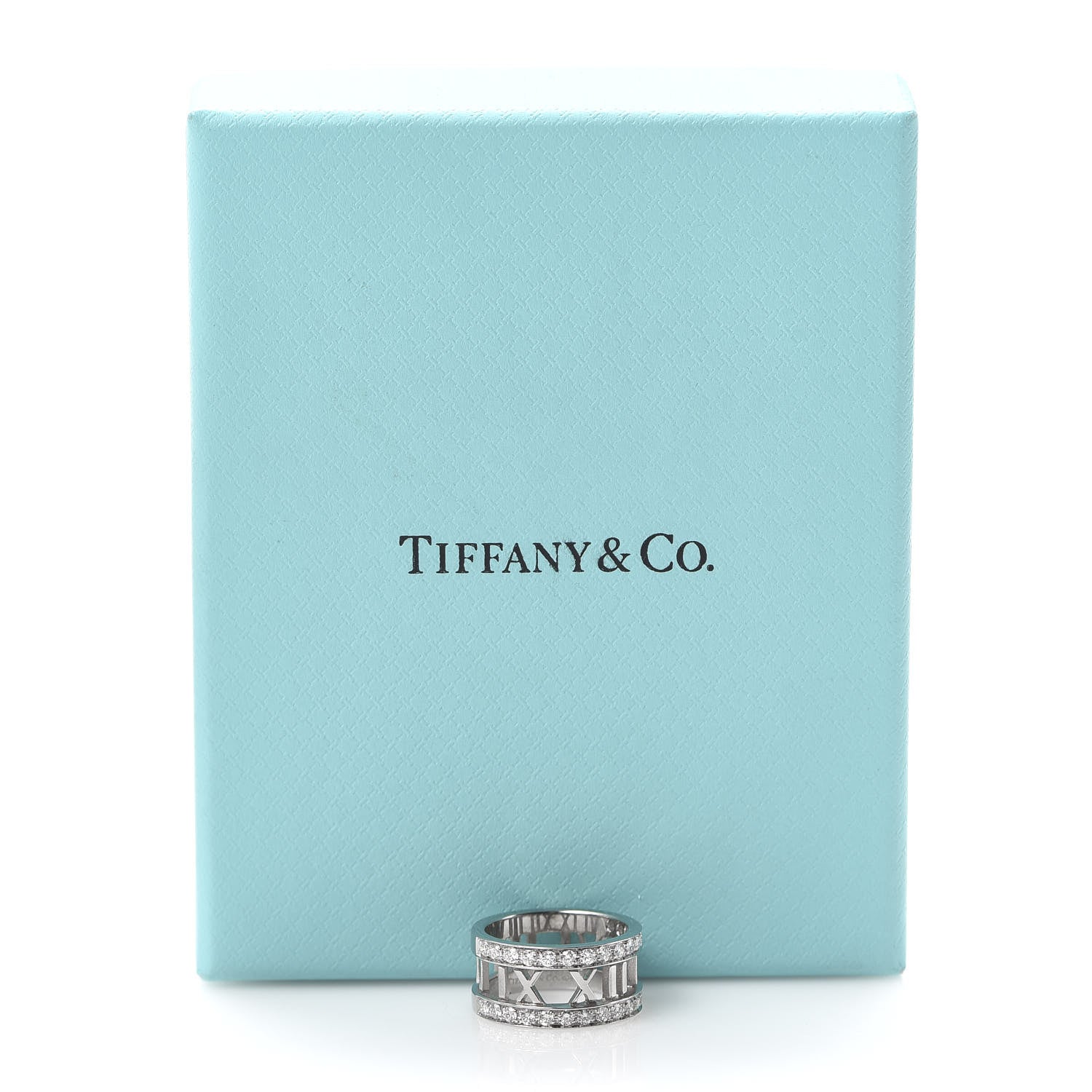 Tiffany 18K White Gold Diamond Wide Atlas Open Ring 47 4.25 9 of 9