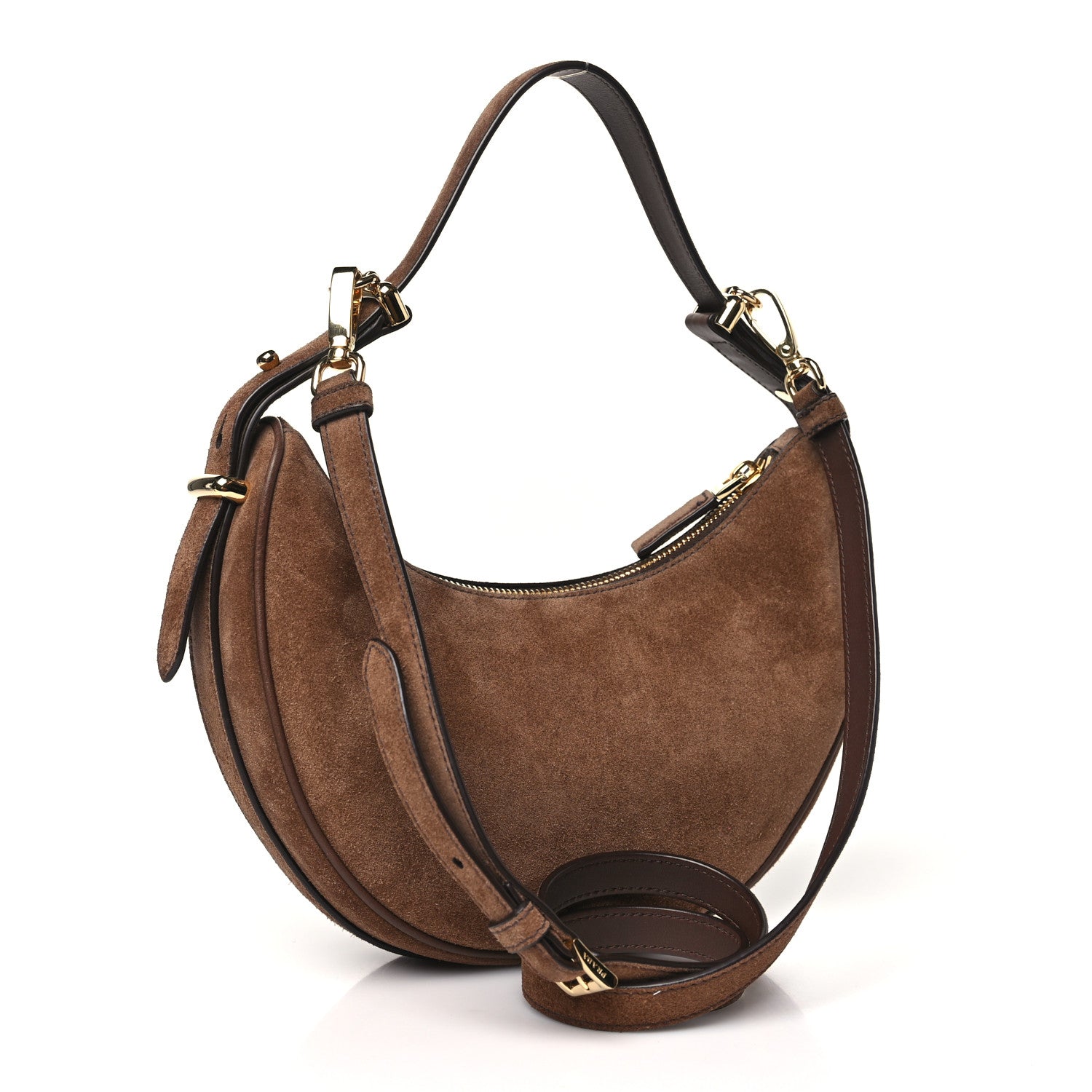 Prada Scamosciato Arque Shoulder Bag Cacao 3 of 9