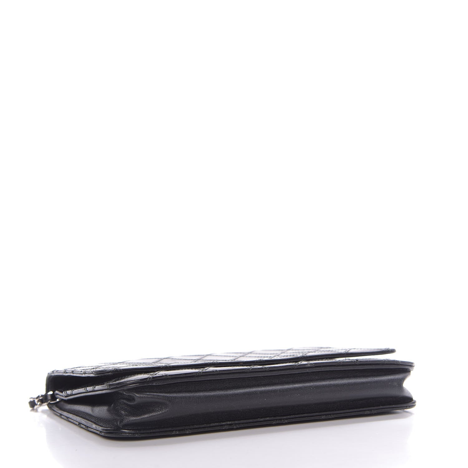 Chanel Lambskin Diamond Stitched Wallet On Chain WOC Black 4 of 10