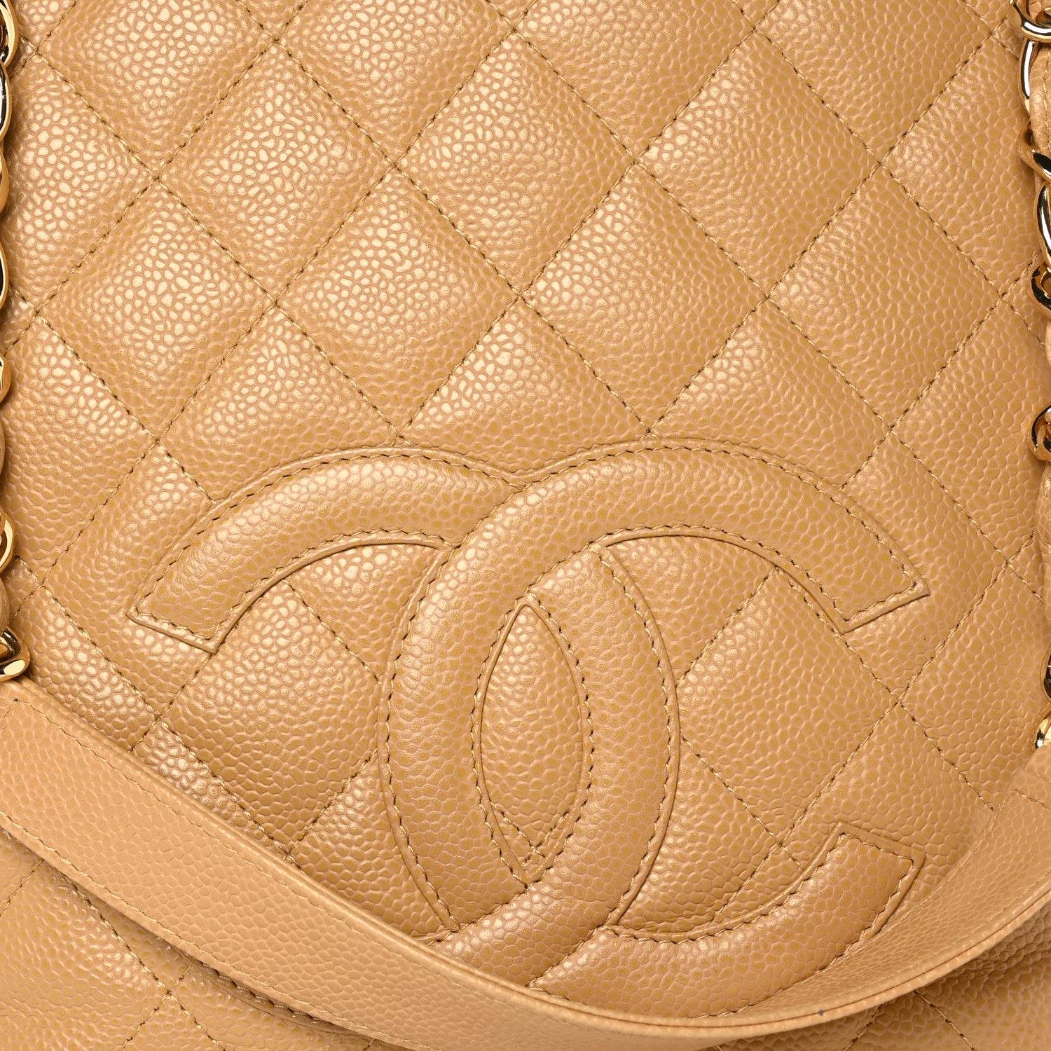 Chanel Caviar Quilted Petit Shopping Tote PST Beige 8 of 10