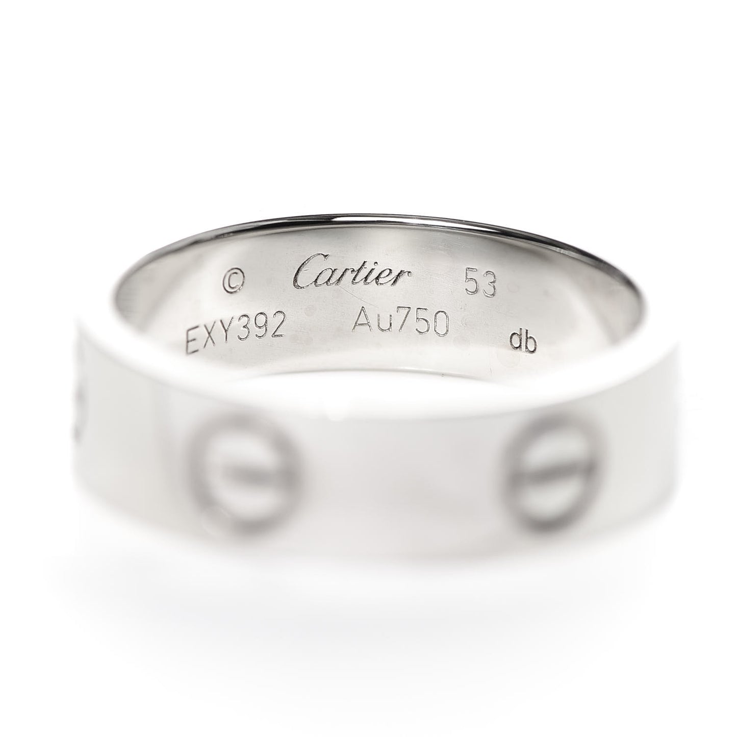 18K White Gold 5.5mm LOVE Ring 53 6.5