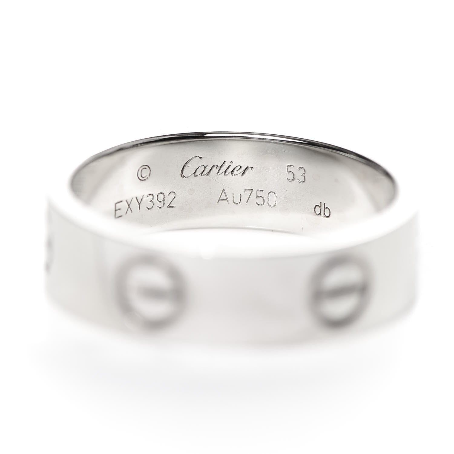 Cartier 18K White Gold 5.5mm LOVE Ring 53 6.5 4 of 4