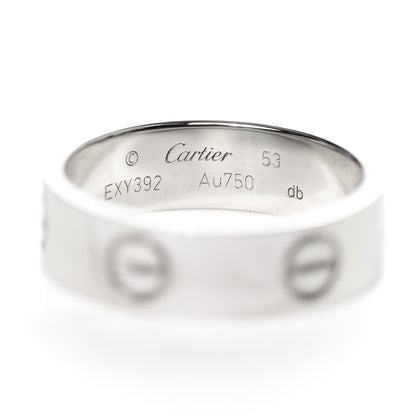 Cartier 18K White Gold 5.5mm LOVE Ring 53 6.5 4 of 4