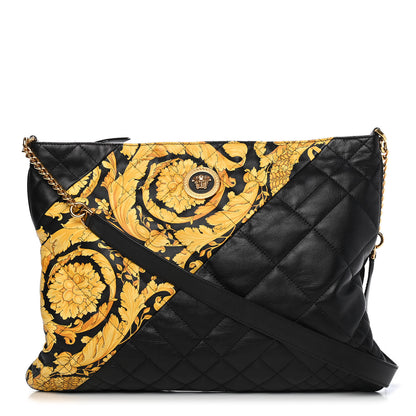 Versace Nappa Printed Barocco Shoulder Bag Black 1 of 9
