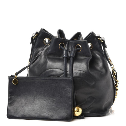 Chanel Lambskin CC Drawstring Bag Black 3 of 10