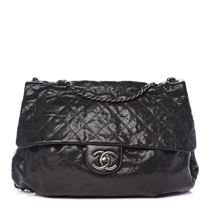 Chanel Crumpled Caviar Quilted Maxi Elastic Flap Black 1 of 14