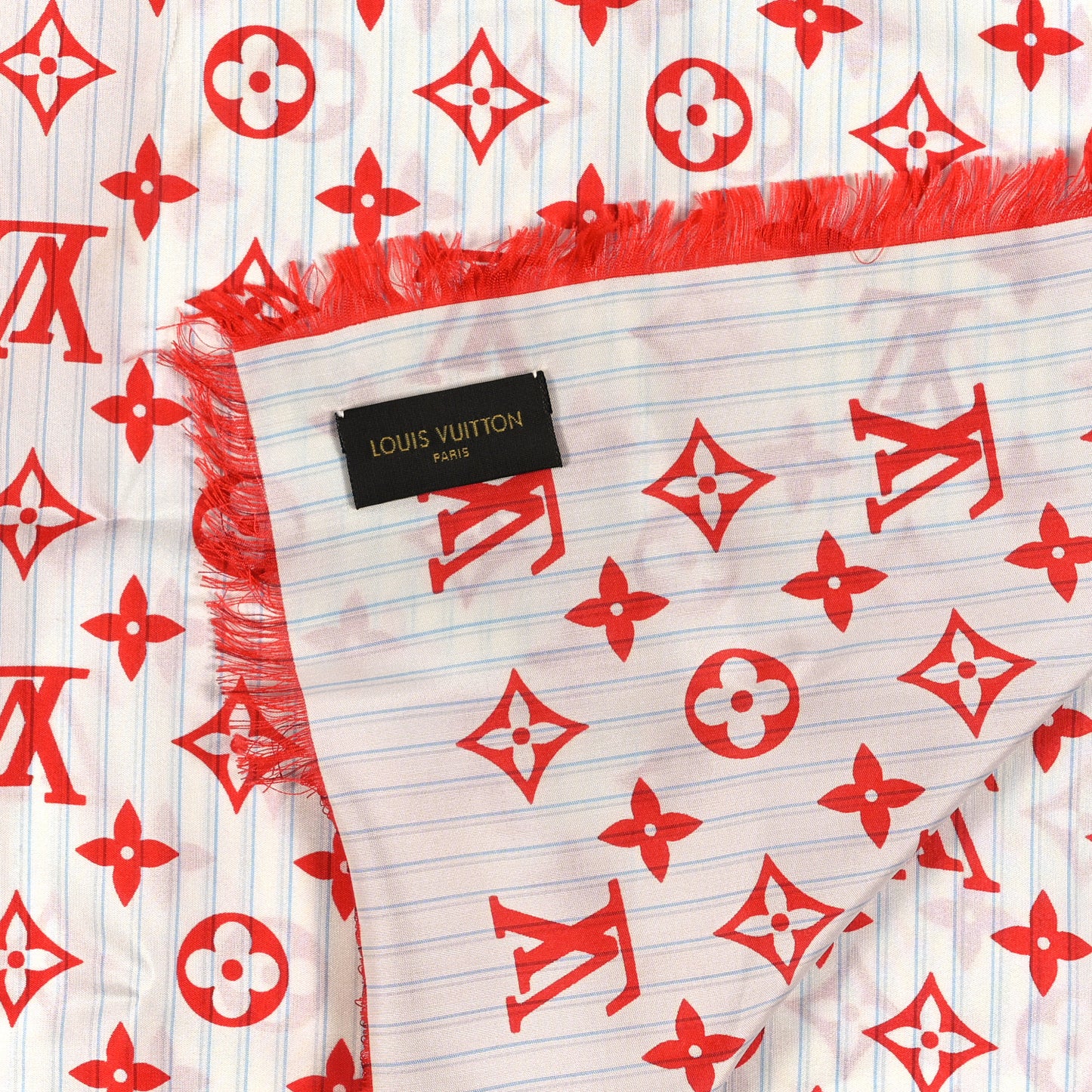 Silk Square Monogram Scarf Red