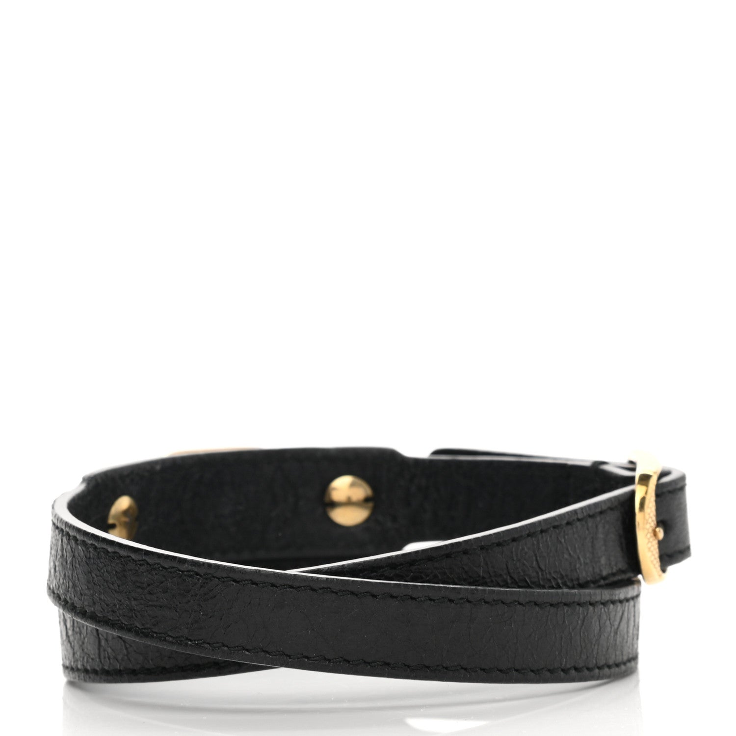 Balenciaga Agneau Giant 12 Gold Hardware Triple Tour Bracelet S Black 3 of 8