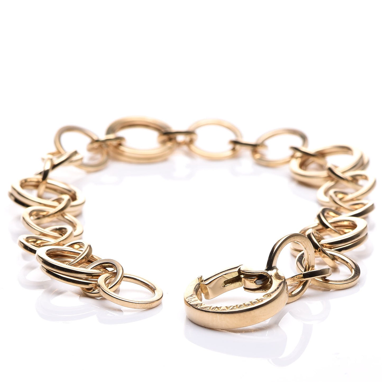 18K Yellow Gold Interlocking Circles Link Bracelet