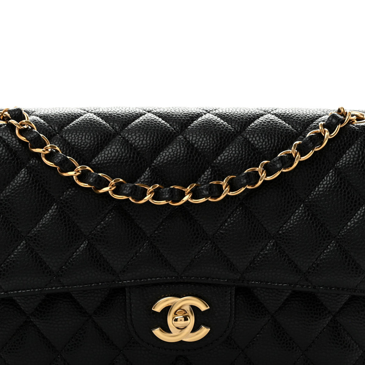 Chanel Caviar Quilted Medium Double Flap Black 8 of 10