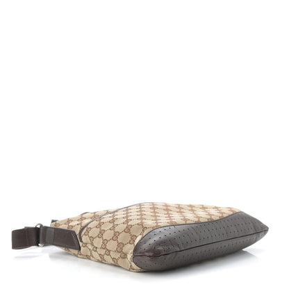 Gucci Monogram Calfskin Perforated Medium Flat Messenger Bag Dark Brown 3 of 10