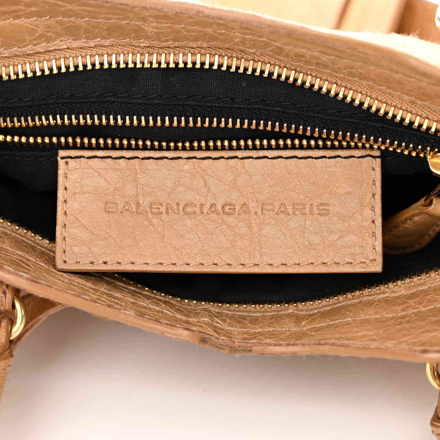 Agneau Giant 12 Gold Hardware Mini City Beige Nougatine