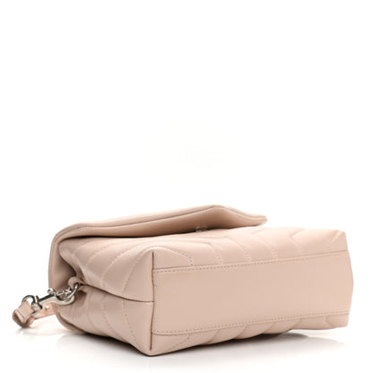 Saint Laurent Calfskin Y Quilted Monogram Toy Loulou Crossbody Bag Marble Pink 3 of 9