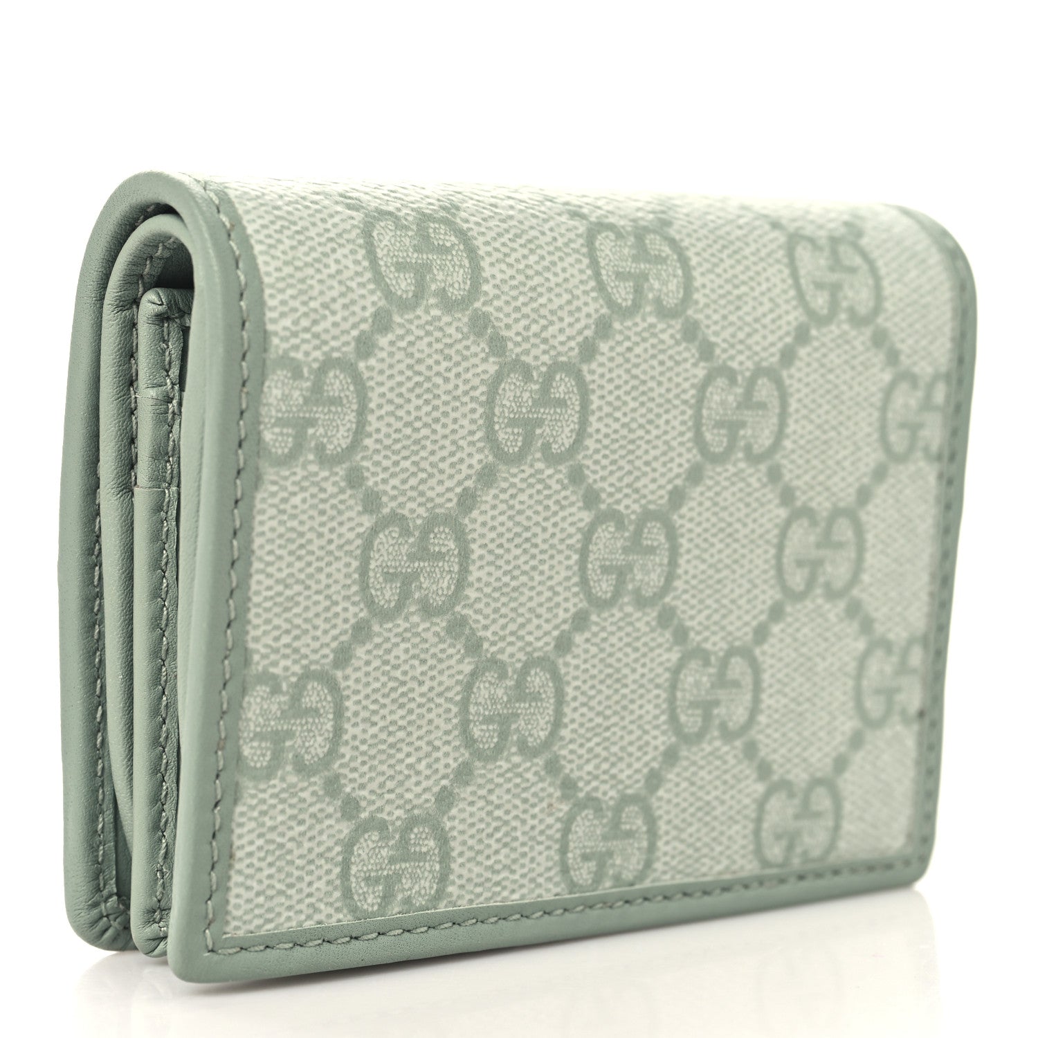 Gucci GG Supreme Monogram Textured Calfskin Emblem Mini Wallet