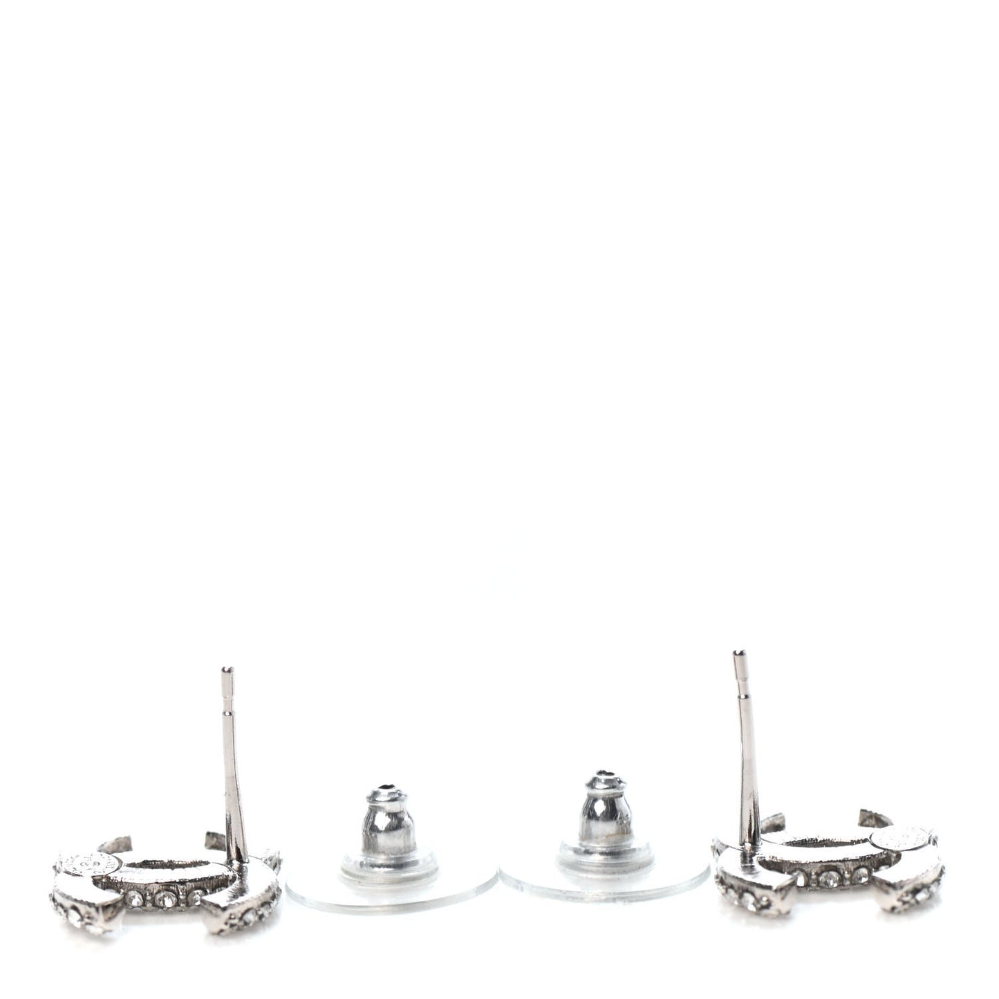 Crystal Mini CC Earrings Silver